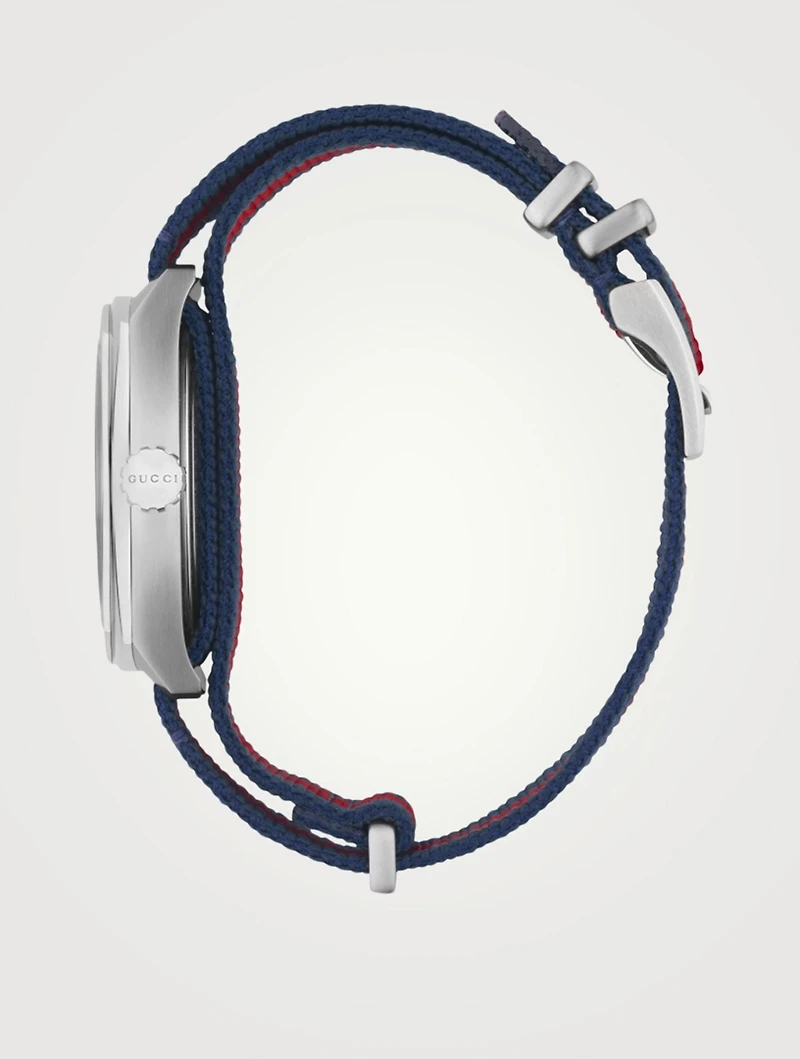 Stainless Steel Nylon Web Strap Watch