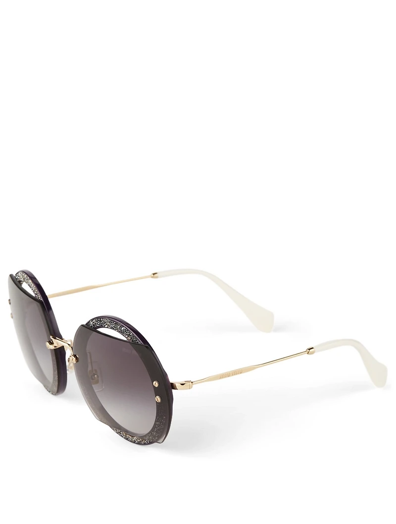 Reveal Round Sunglasses With Glitter