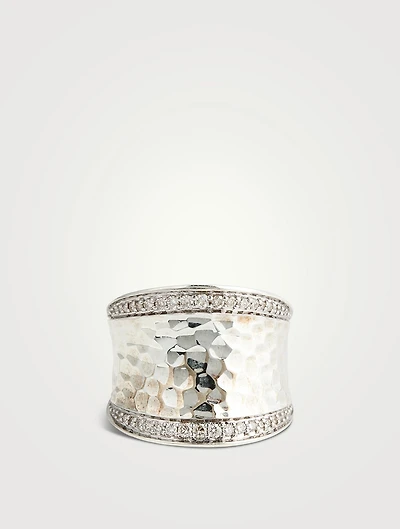 Palu Silver Saddle Ring With Diamonds