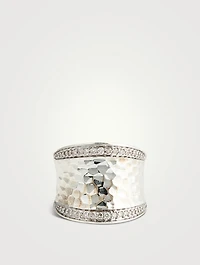 Palu Silver Saddle Ring With Diamonds