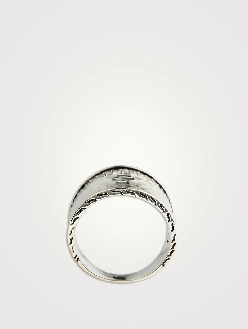 Palu Silver Saddle Ring With Diamonds