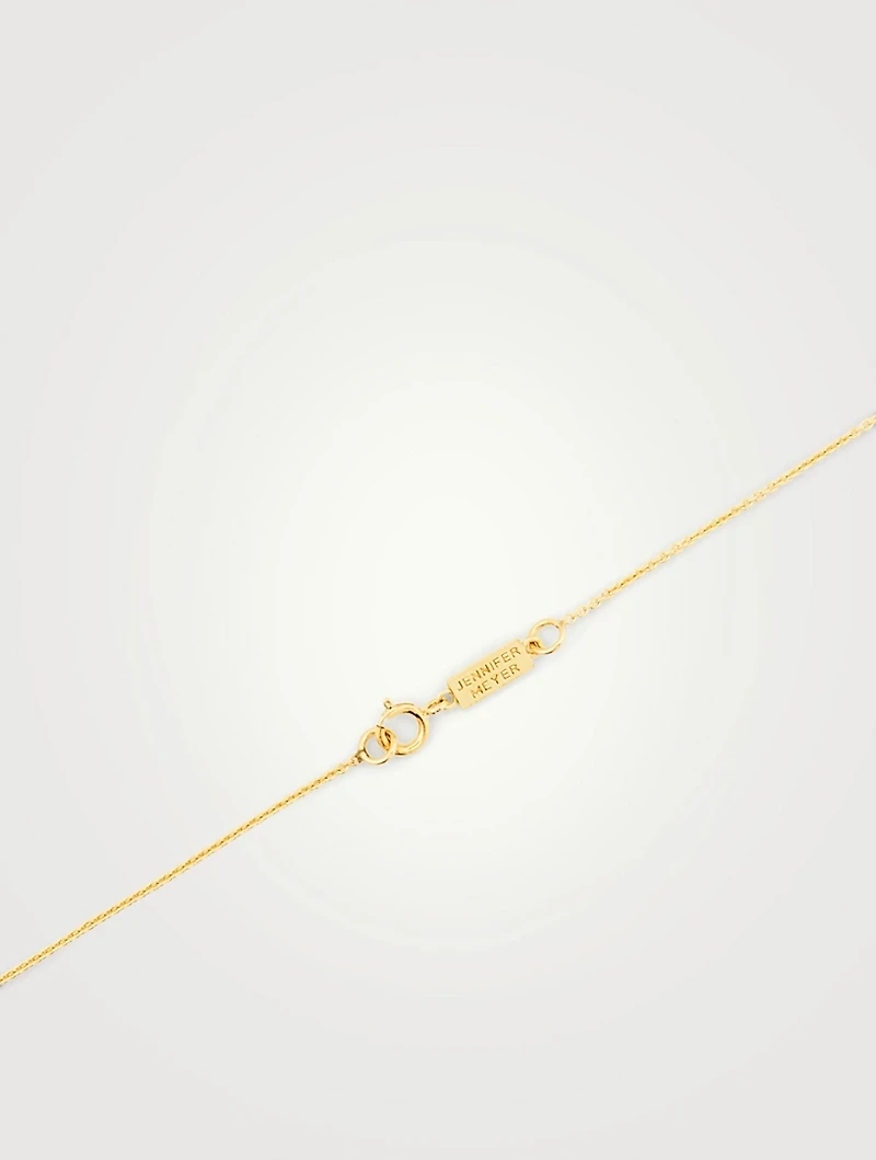 Gold Inlay Heart Necklace With Diamonds
