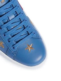 Ace Embroidered Leather Sneakers