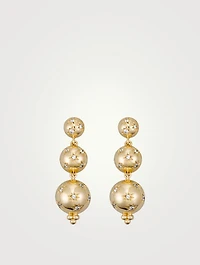 18K Gold Cosmos Triple Drop Earrings With Diamonds