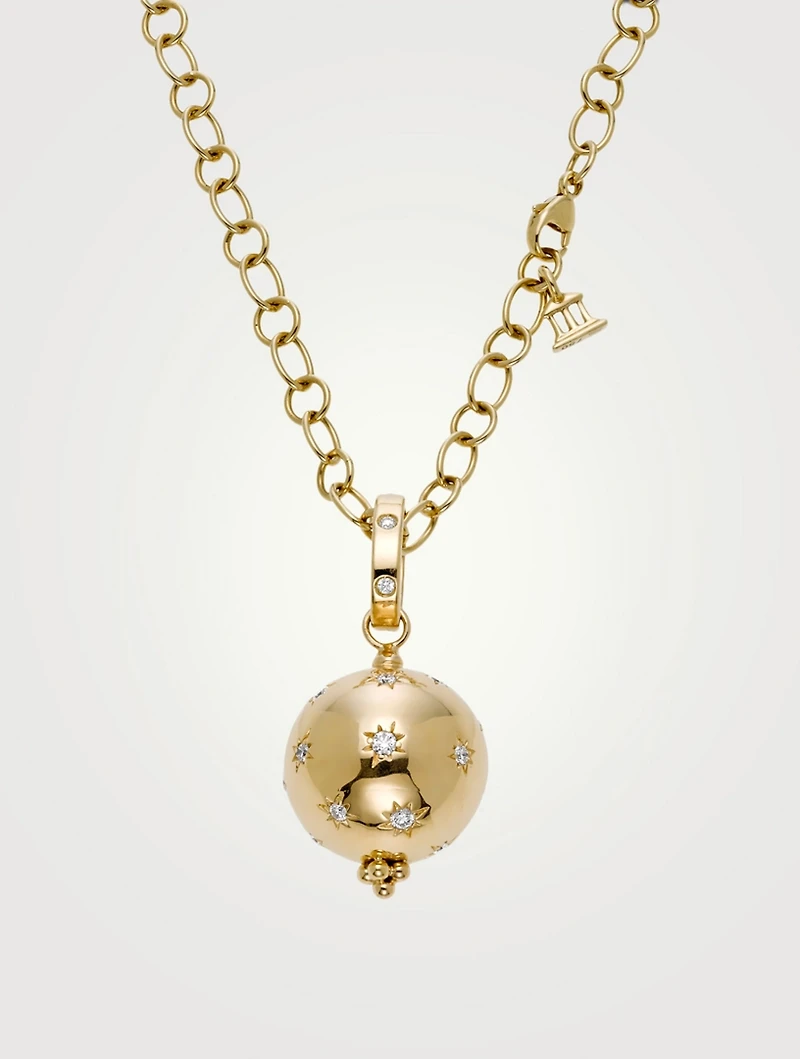 18K Gold Cosmos Pendant With Diamonds