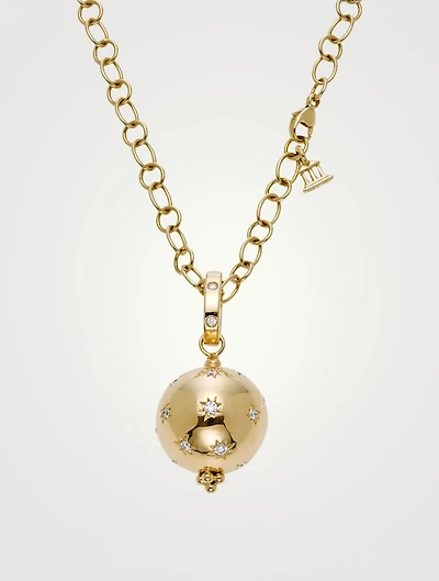 18K Gold Cosmos Pendant With Diamonds