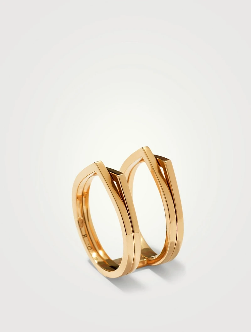 Antifer 18K Rose Gold Four Band Parallel Ring