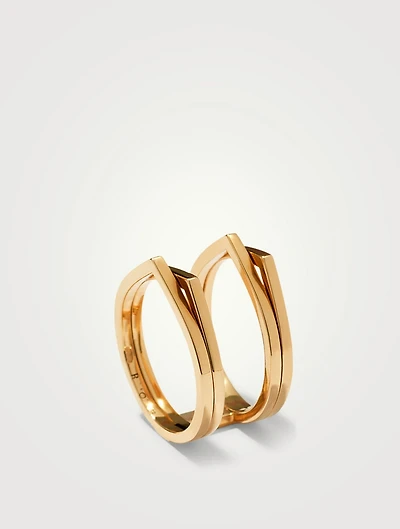 Antifer 18K Rose Gold Four Band Parallel Ring
