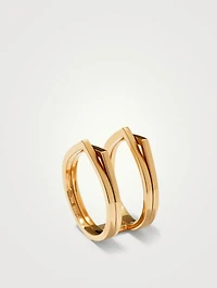 Antifer 18K Rose Gold Four Band Parallel Ring