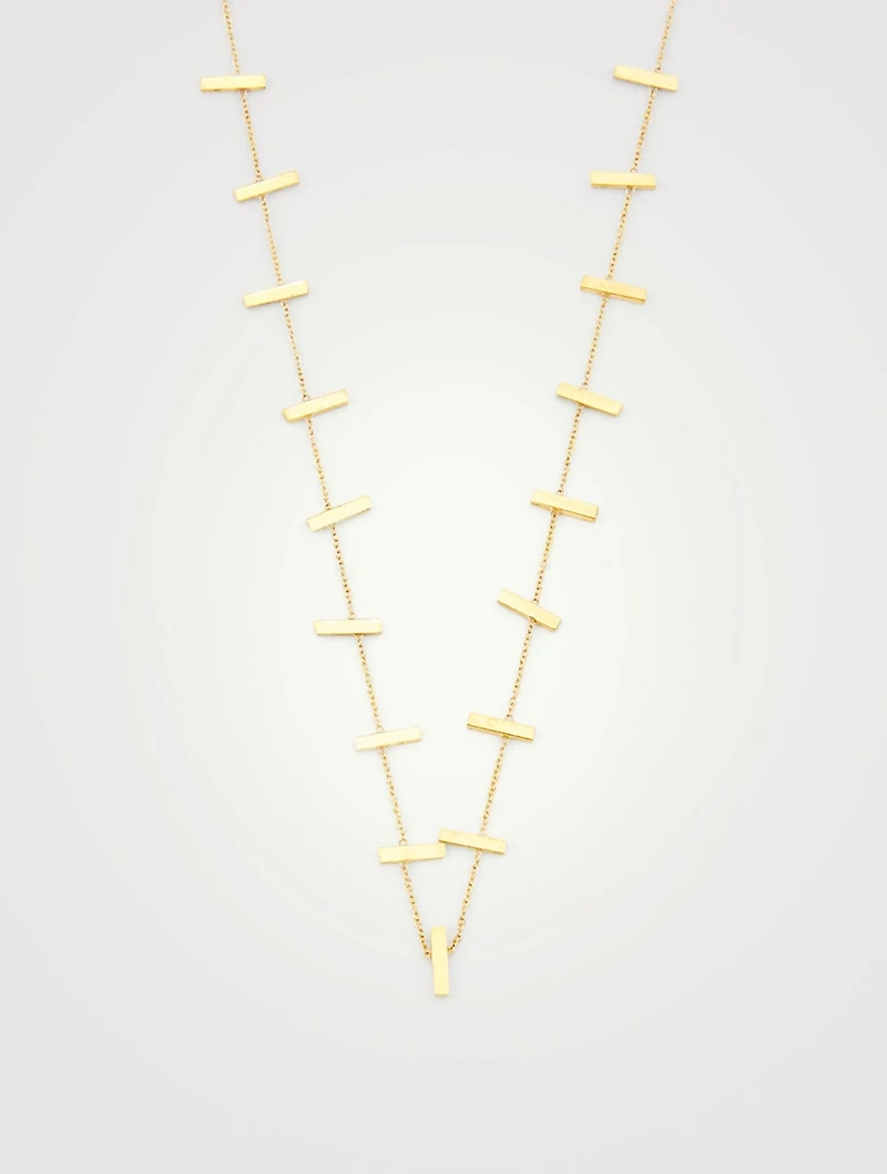 Gold Cross Bar Necklace