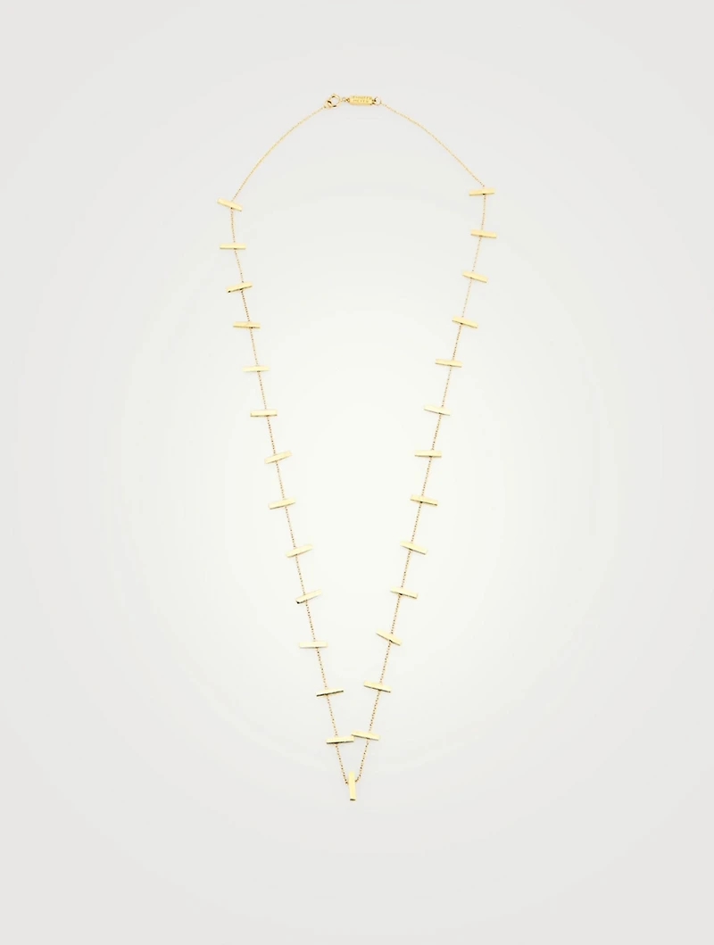 Gold Cross Bar Necklace