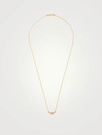 Mini Gold Leaf Necklace With Diamonds