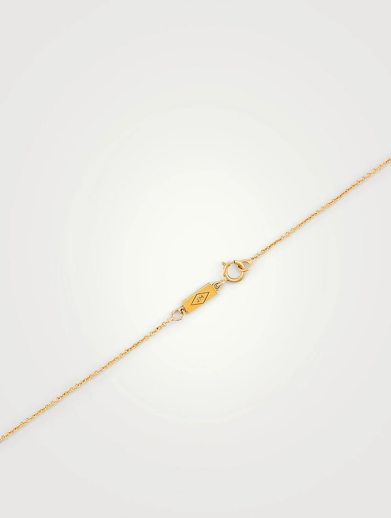 Mini Gold Leaf Necklace With Diamonds