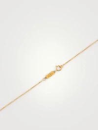 Mini Gold Leaf Necklace With Diamonds