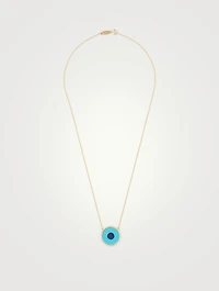 Gold Turquoise And Lapis Evil Eye Necklace With Diamonds