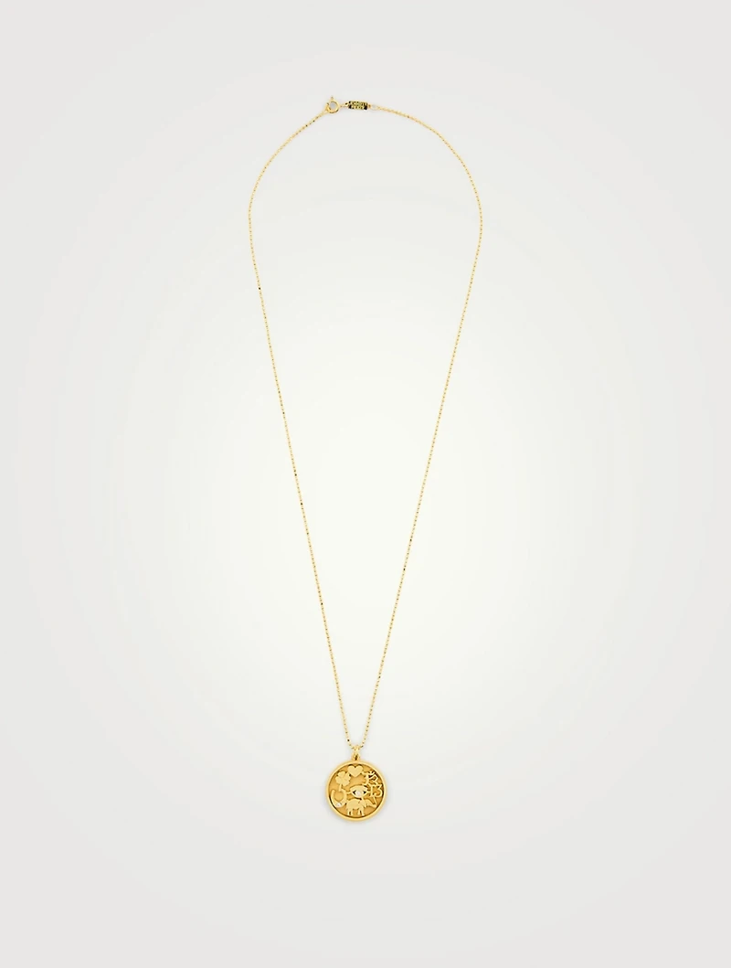 18K Gold Good Luck Necklace With Diamonds