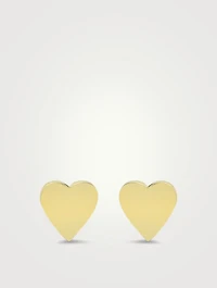 18K Gold Heart Stud Earrings