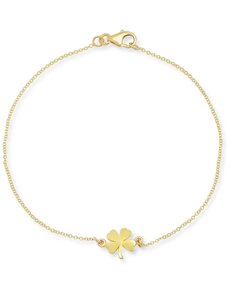 Mini 18K Gold Clover Bracelet