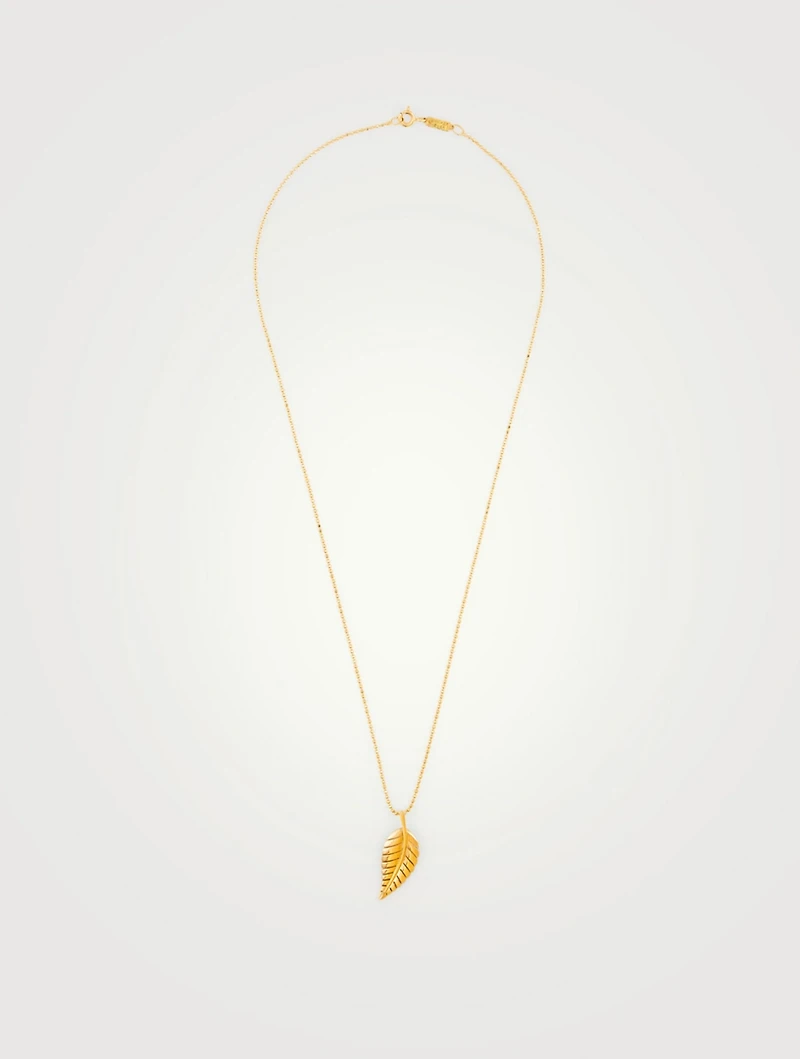 Gold Small Leaf Necklace