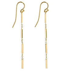 Gold Long Bar Drop Earrings