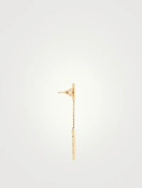 Gold Short And Long Bar Drop Earrings With Diamonds