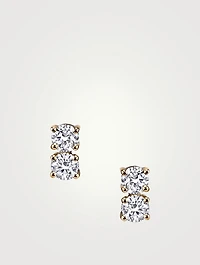 18K Gold Two-Dot Diamond Earrings