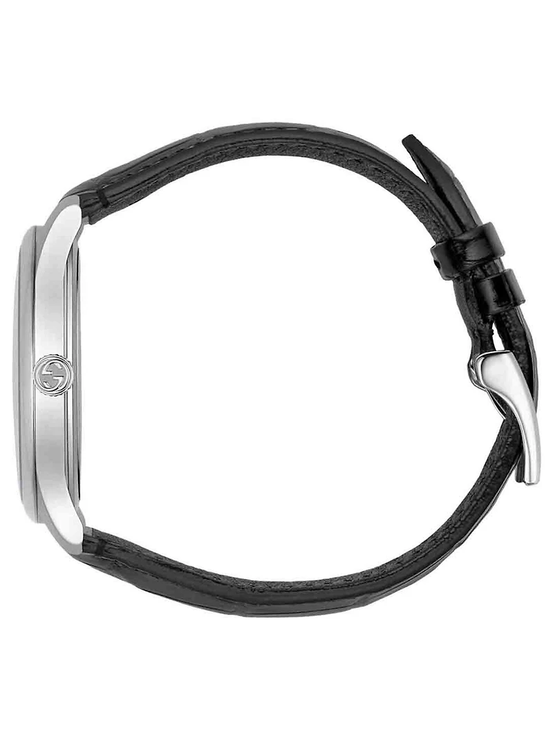 Slim G-Timeless Steel Alligator Strap Watch
