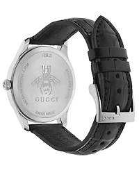 Slim G-Timeless Steel Alligator Strap Watch