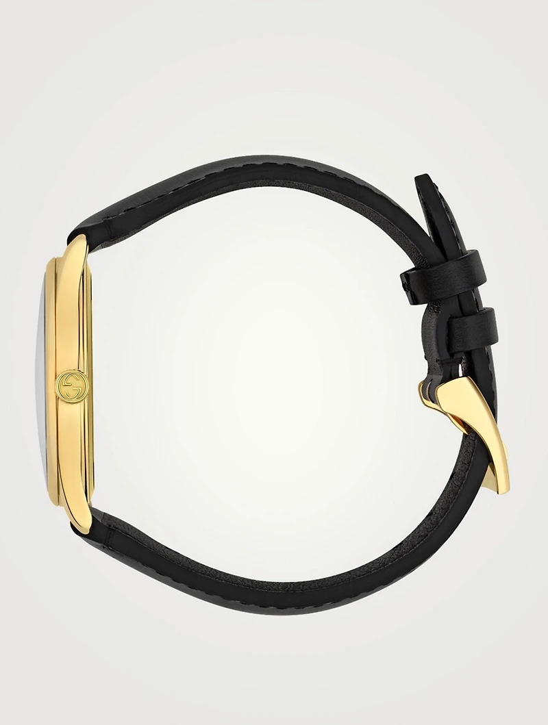 G-Timeless Leather Strap Watch