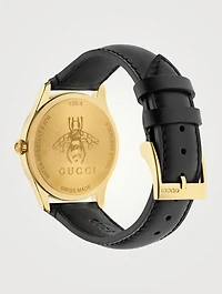 G-Timeless Leather Strap Watch