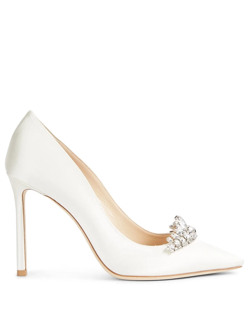 Romy 100 Satin Pumps With Crystals