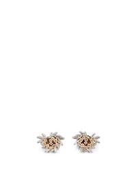 Fireworks 18K Yellow And White Gold Peacock Cluster Earrings With Diamonds