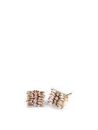 Fireworks 18K Rose And White Gold Earrings With Diamonds
