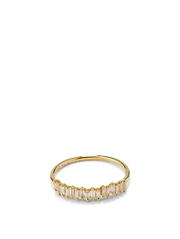 Fireworks 18K Gold Half Band Ring With Diamonds