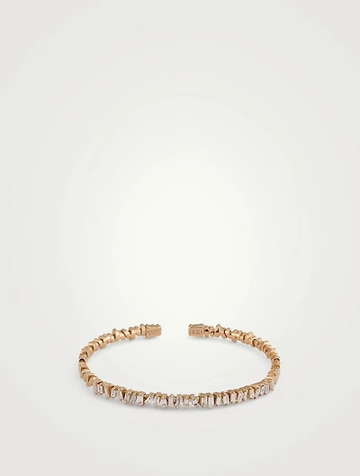 18K Rose Gold Classic Diamond Bangle Bracelet