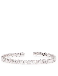 Classic Fireworks 18K White Gold Bangle Bracelet With Diamonds
