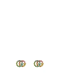 Rainbow Double G 18K Gold Stud Earrings