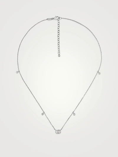 GG Running 18K White Gold Necklace With Diamonds