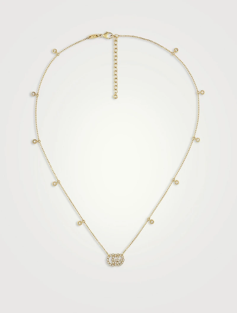 GG Running 18K Gold Necklace With Diamonds