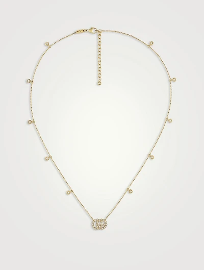 GG Running 18K Gold Necklace With Diamonds