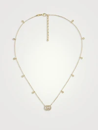 GG Running 18K Gold Necklace With Diamonds