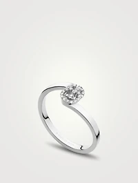 GG 18K White Gold Ring With Diamonds