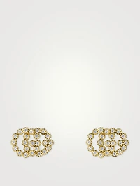 GG Running 18K Gold Stud Earrings With Diamonds