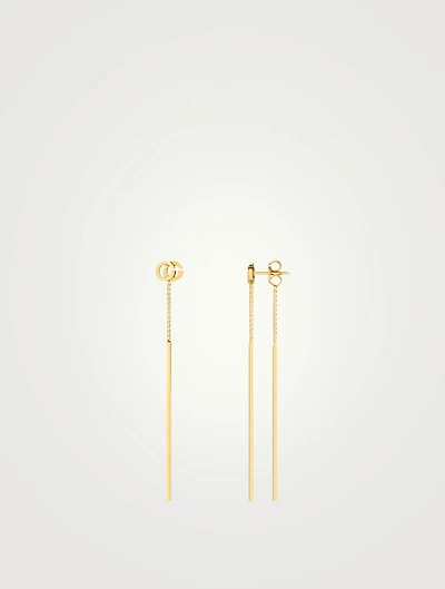GG Running 18K Gold Bar Drop Earrings
