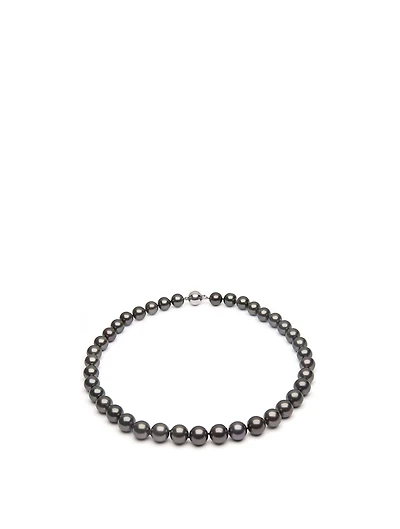 18K White Gold Medium Graduated Tahitian South Sea Pearl Necklace