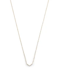 Mini 14K Gold Chevron Necklace With Diamonds