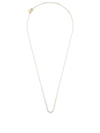 Mini 14K Gold Chevron Necklace With Diamonds