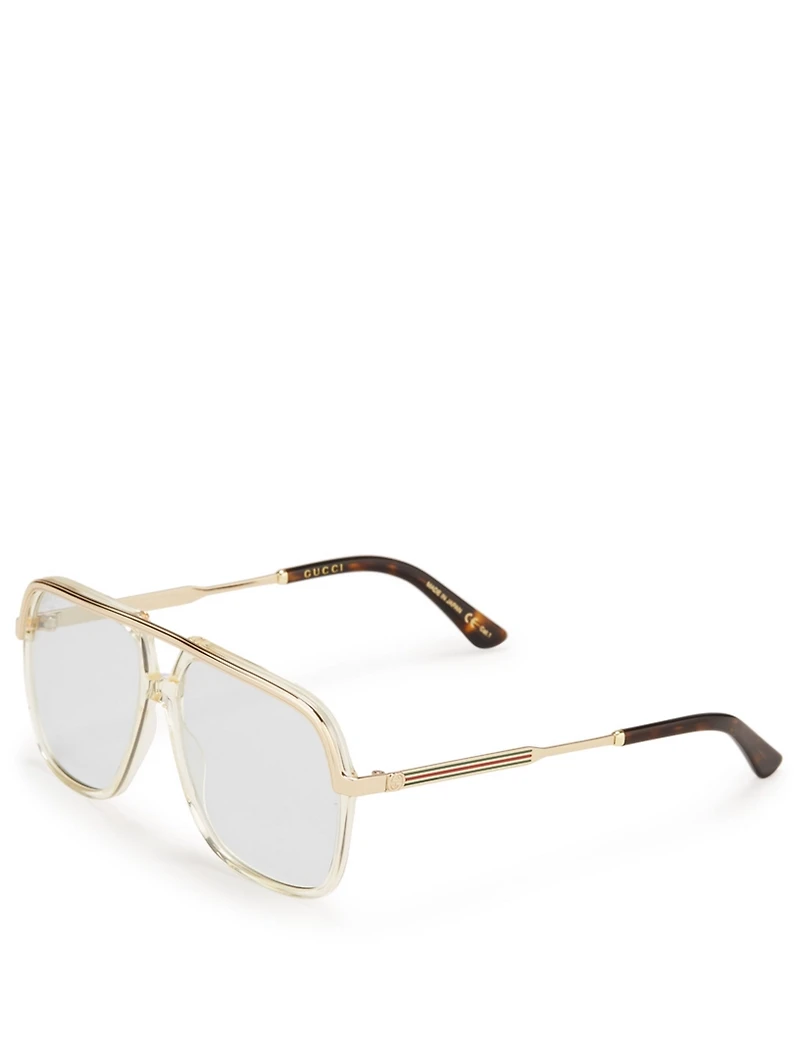 Square Aviator Sunglasses With Web