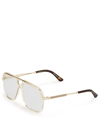 Square Aviator Sunglasses With Web