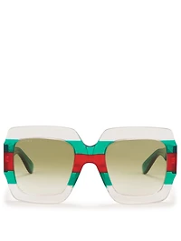 Oversized Square Sunglasses With Web